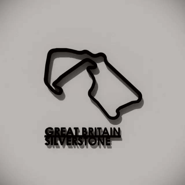 Silverstone - F1 2023 Grand Prix Racing Track 3D Wall Art With Tag