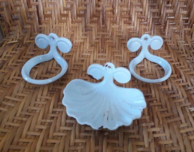 Porte-savon Vintage En Fonte émaillée Bleue Coquille Louis XV Pour Salle De Bain - Occasion