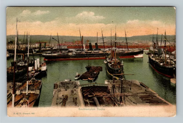 Bird's-Eye View the Southhampton Docks United Kingdom c1910 Vintage Postcard
