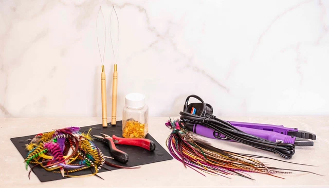 FEATHER HAIR EXTENSION making fitting kit. business In A Bag xmas gift making UK 129.99 PicClick UK