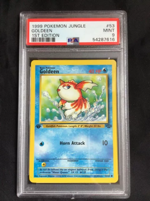 Pokemon Cards: Jungle 1st Edition Common: Goldeen 53/64 PSA 9