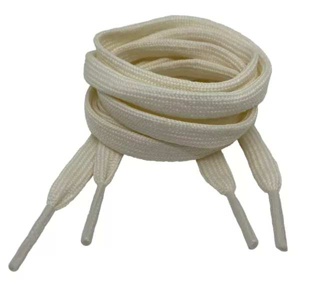 FLAT CREAM SHOE LACES SHOELACES - 8mm wide - 13 LENGTHS - VERY HIGH QUALITY