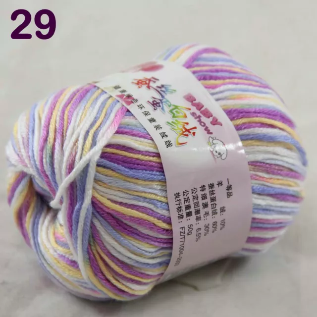 Sale 1 Skein x50g Baby Cashmere Silk Wool Children hand knitting Crochet Yarn 29