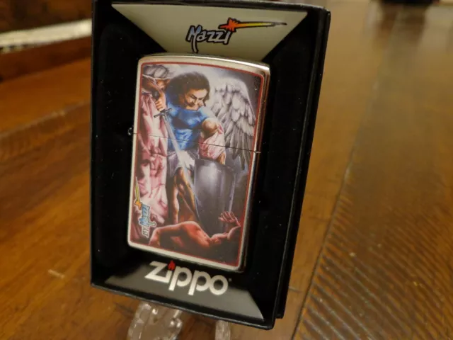 Mazzi San Michele Michael Archangel Zippo Lighter Mint In Box