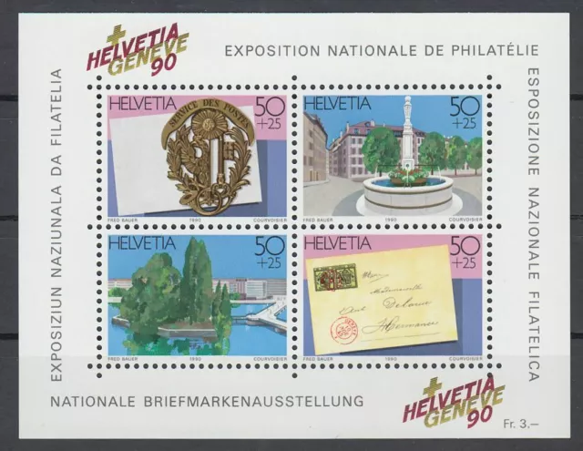 Schweiz 1990 ** Bl.26 Briefmarkenausstellung Stamp Exhibition Genf [sv1294]