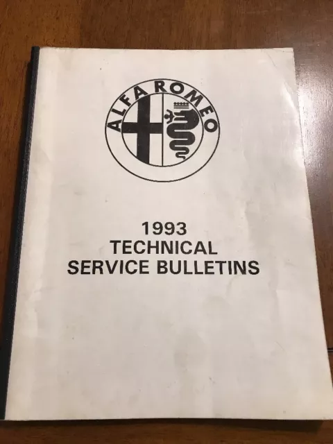 1993 Alfa Romeo 164 Spider Technical Service Bulletins Repair Shop Manual Book