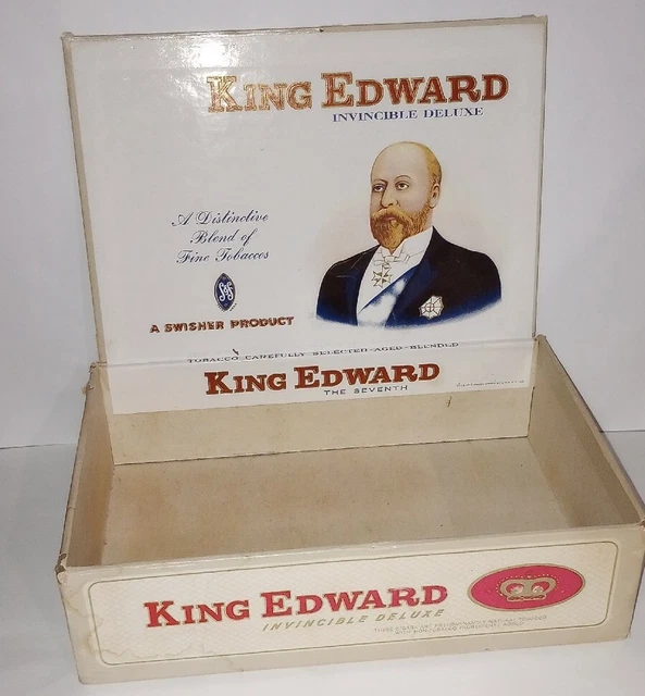 KING EDWARD INVINCIBLE Deluxe S & S Tobacco Cigar Box Cardboard clean