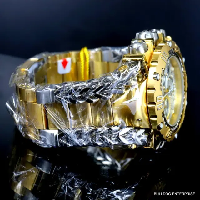 Invicta Reserve Gladiator 1.17CTW Diamond Gold Plated Steel Swiss 61mm Watch New 3