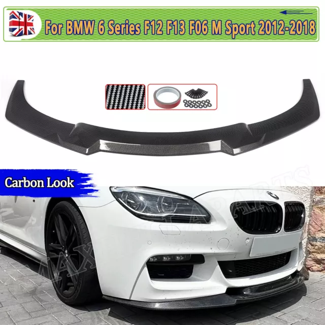 Front Lip Splitter Spoiler For Bmw 6Series F12 F13 F06 M Sport 12-18 Carbon Look