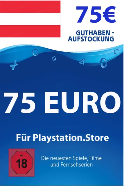 75€ PSN AT Card - 75 Euro Playstation Network Guthaben Digital Code - Österreich