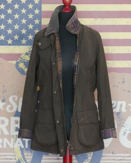 £249 Womens Barbour ' Vintage Beadnell ' olive wax jacket UK 12 10  8 6  38 36