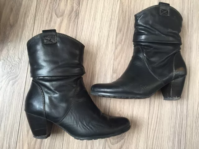 Bottines Pointure 40 Femme En Cuir Noir Marque Tamaris A Reparer Refaire Talons