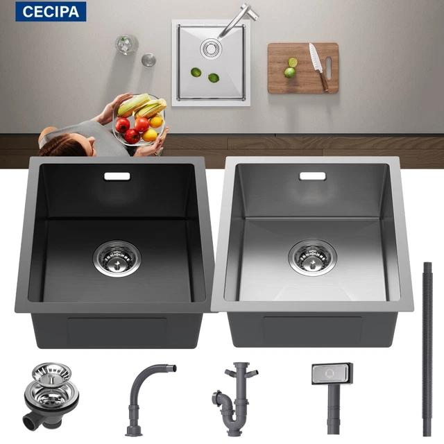 Edelstahl Spüle 304 - Quadratische Einzelbecken Spüle Für Küche Mit Anti-Überlauf