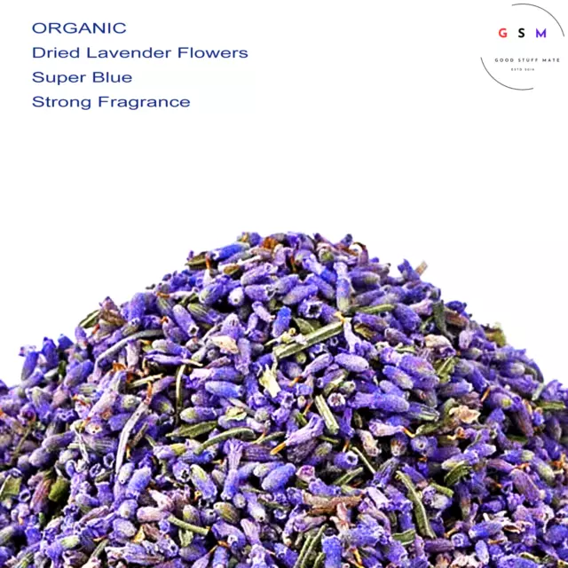 ORGANIC Dried Lavender Flowers Super Blue Buds Strong Fragrance NO FILLERS Pure