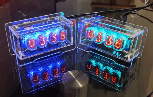 Reloj Nixie con tubos IN-12 * Mejor regalo * Gabinete transparente y retroiluminación a todo color 3