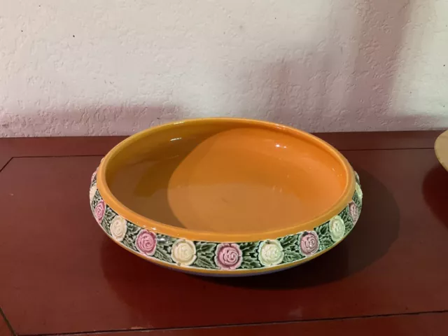 Vintage Eichwald Czechoslovakia Majolica Pottery 10” Centerpiece  Bowl