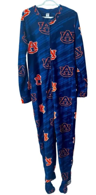 Auburn Tigers Concepts Sport Adult Footed Fleece Zip Union Suit Pajamas Size L