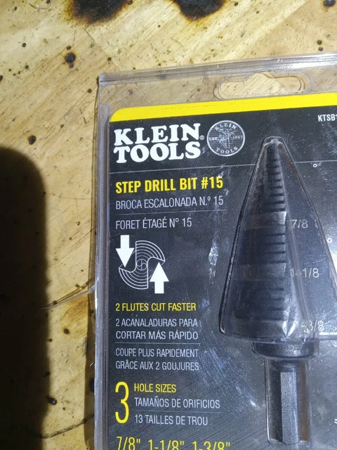 Klein Tools Step Drill Bit #15 Double Fluted 7/8" to 1-3/8" # KTSB15 3