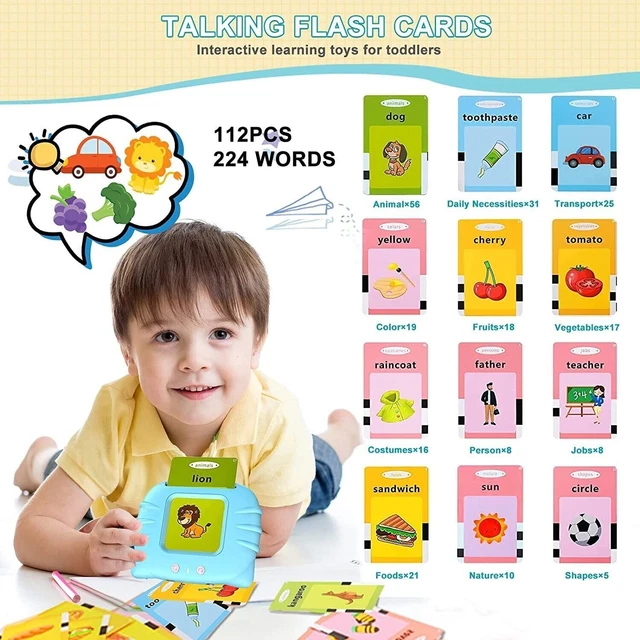 TALKING FLASH CARDS For Toddlers Preschool Words Learning Cards Toy For Kids UK £8.59 PicClick UK