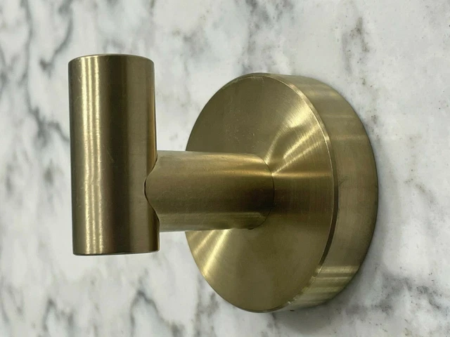 Modern Contemporary Gold Bronze Coat Hat Hook w/ Installation Hardware