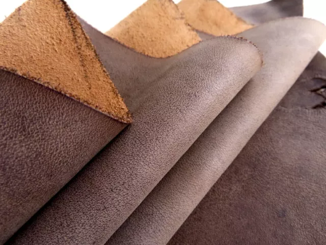 Lederhaut BRAUN Vintage 130x75 1,2mm Dickleder Rindleder Büffel SATTELLEDER LARP