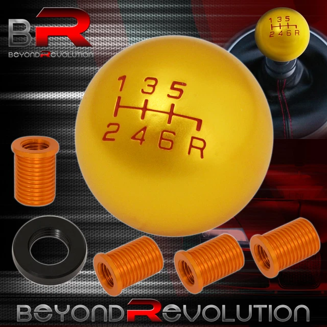 For Chevy M8 M10 M12 Kit Adapter Kit 6Spd Round Shift Shifter Knob Aluminum Gold