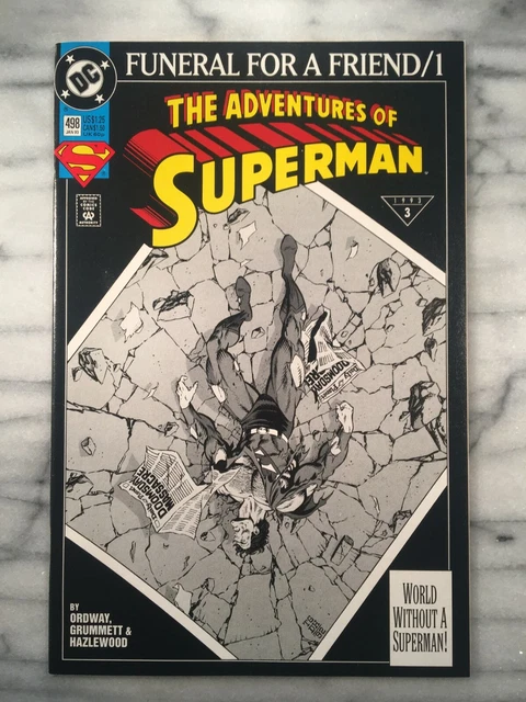 Adventures of Superman #498 (1993-DC) **High+ grade** Funeral for a Friend!