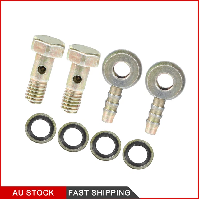 Double Hole Banjo Bolt M10x1.25 Metric Double Banjo Bolt Brake Fitting With Washers - Motorcycle & Car Replacement Part M10x1.25 Metric Thread Double Banjo Bolt Motorcycle Car - Foto 3