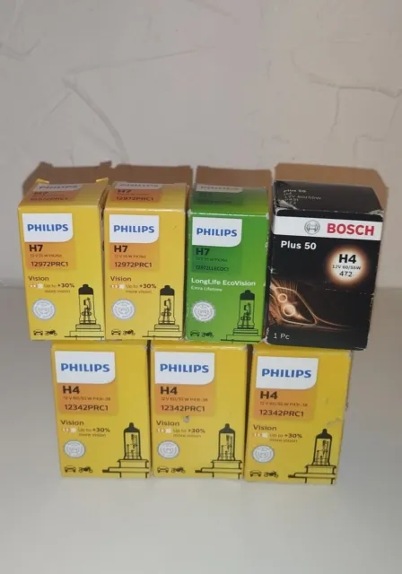 7 AMPOULES PHILIPS et Bosch H7 et H4 neuves EUR 19,89 - PicClick FR