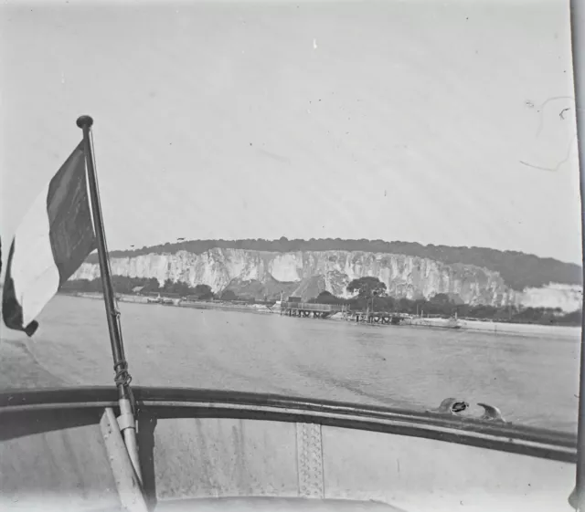 FRANCE Paysage avec Falaises c1920 Photo Stereo Vintage Plaque verre V35L20n8
