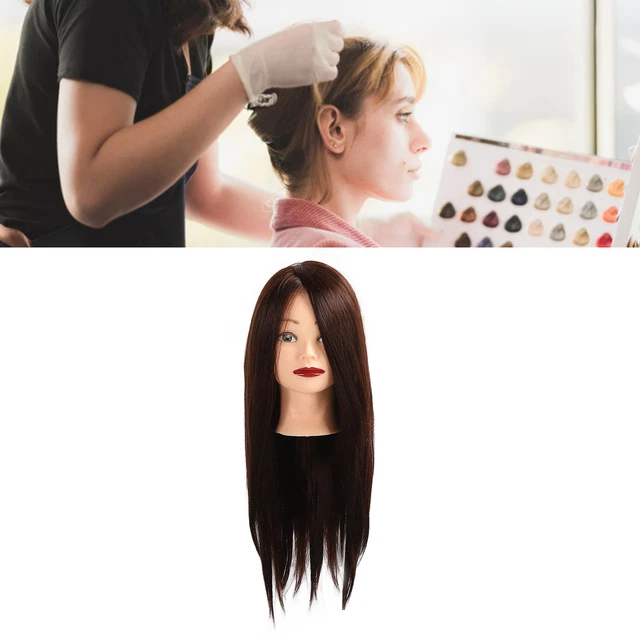 Synthetic Hair Hairdresser Head 85 Percent Real Hair Braiding Training Cosme Ecm