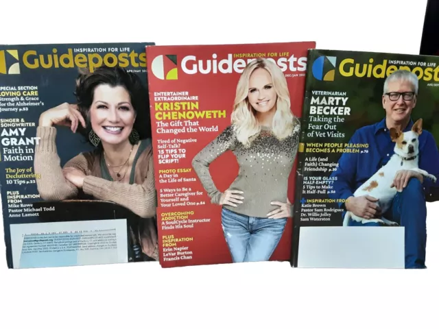 Guideposts Inspiration For Life Magazine Lot Of 3 Issues Kristin Chenoweth
