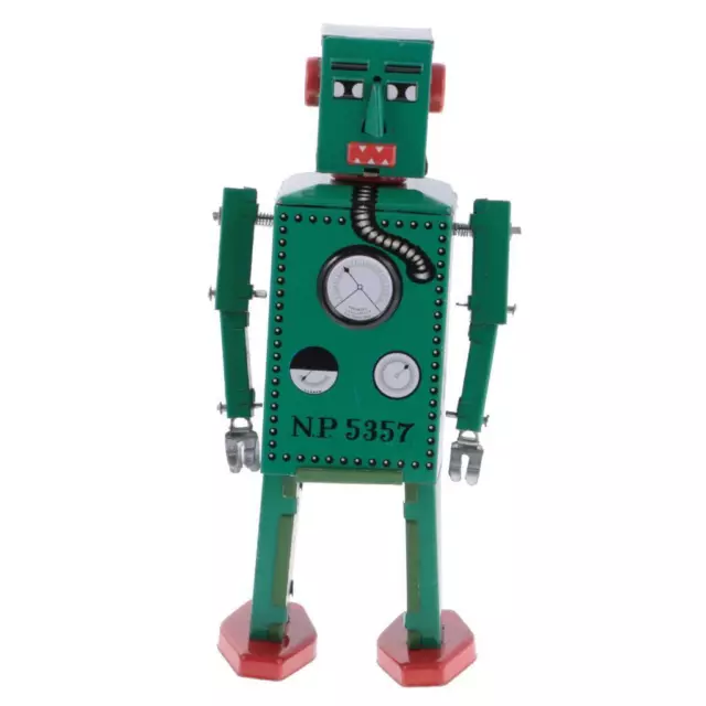 Cool Wind Up Walking Robot MS397 Clockwork Tin Toy With Key Collectible Gift