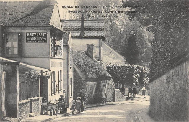 Cpa 91 Bords De L'yerres / Hotel / Restaurant / Boussy Saint Antoine / Rue Du Mo