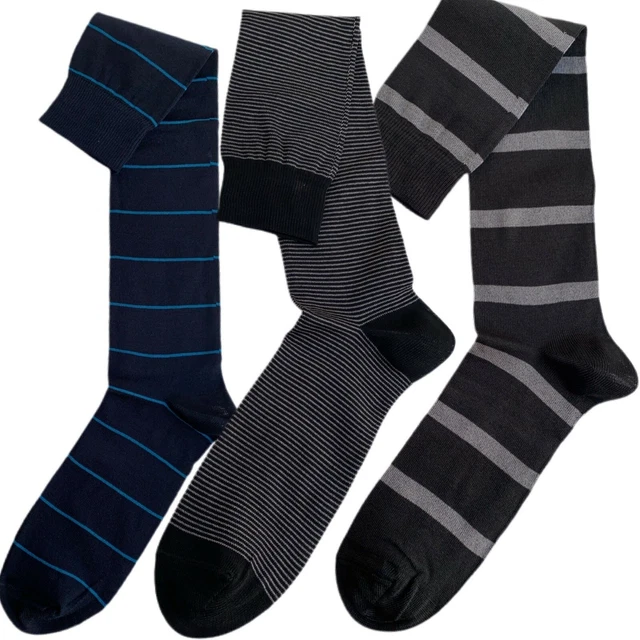 6 Paia Calze Lunghe Uomo a pois disegnate in Cotone Filo di Scozia Elasticizzato