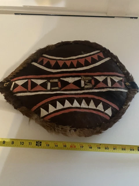 African Traditional Shield, Large Warrior Shield made of Cowhide