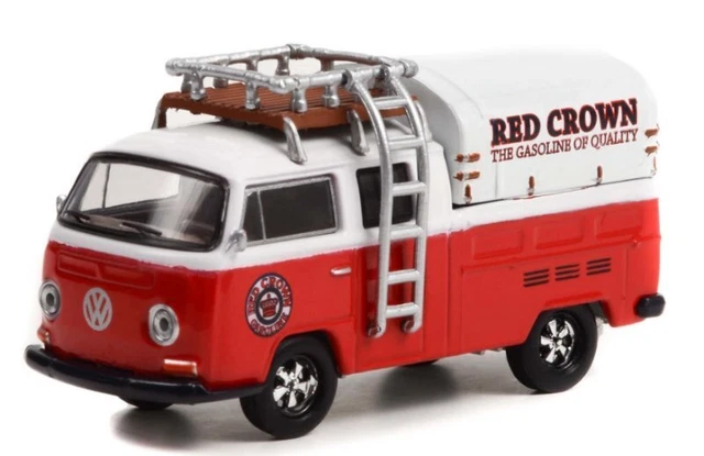 VW Volkswagen Bus T2 - Double Cab Pick up - 1969 - red crown - Greenlight 1:64