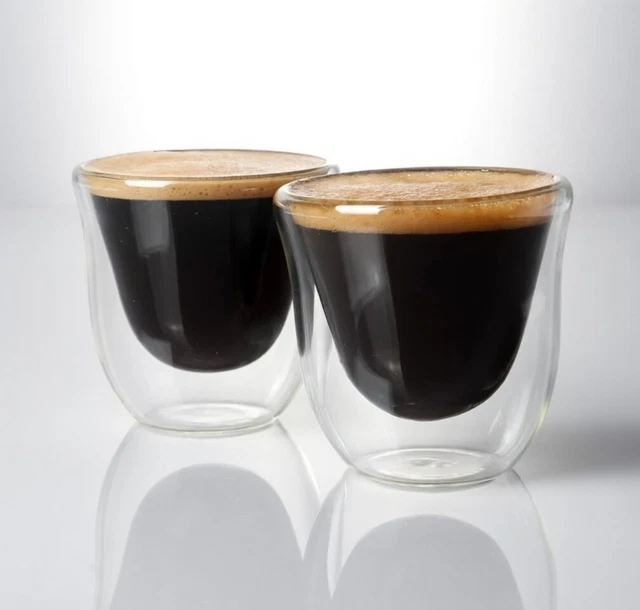 Lot De 6 Tasses à Expresso Double Paroi 80ml - Verres Thermiques Borosilicate Pour Café, Cappuccino, Latte Macchiato