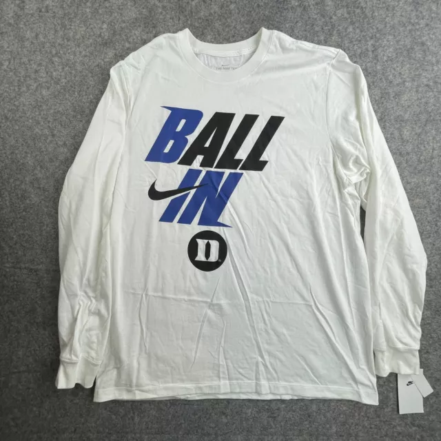 NIKE MEN’S DUKE Blue Devils Basketball Long Sleeve T-Shirt Sz XL Tee ...