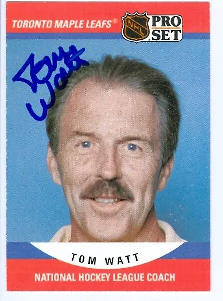 Tom Watt autographed Hockey Card (Toronto Maple Leafs) 1990 Pro Set #677