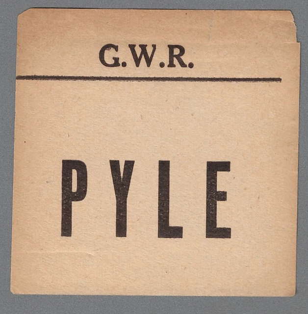 GREAT WESTERN RAILWAY LUGGAGE LABEL - PYLE (Large Caps)