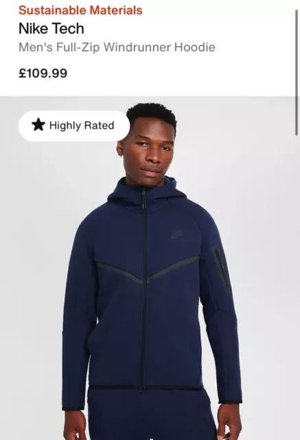 NIKE TECH FLEECE Pull Over Hoodie Blue XL New 832116 464 42.99 PicClick UK