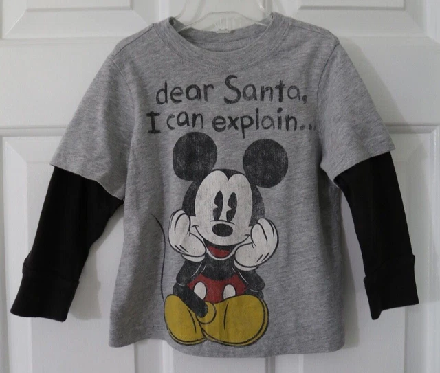 Girl's Boy's Shirt DEAR SANTA Mickey Mouse Disney Size 2T Old Navy Collectibilit