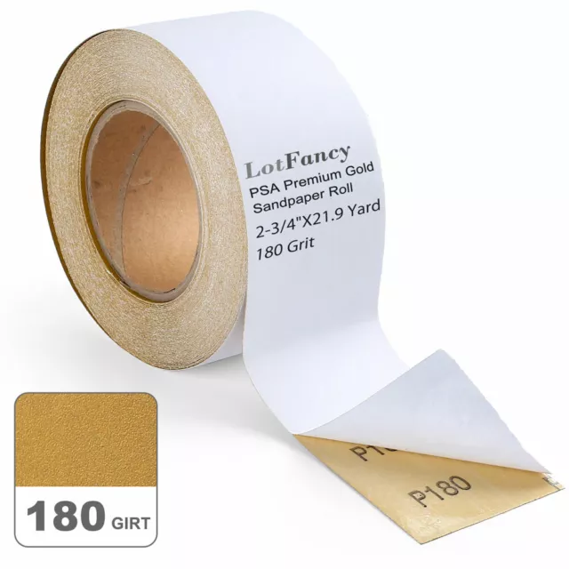 180 Grit Sandpaper PSA Longboard Roll 2 3/4" x 22 Yds Sticky Back Sanding Paper