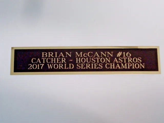 Brian McCann Astros Autograph Nameplate For A Baseball Bat Display Case 1.25 X 6