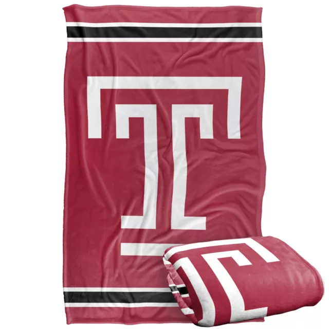 Temple University Primary Logo Stripes Silky Touch Super Soft Throw Blanket