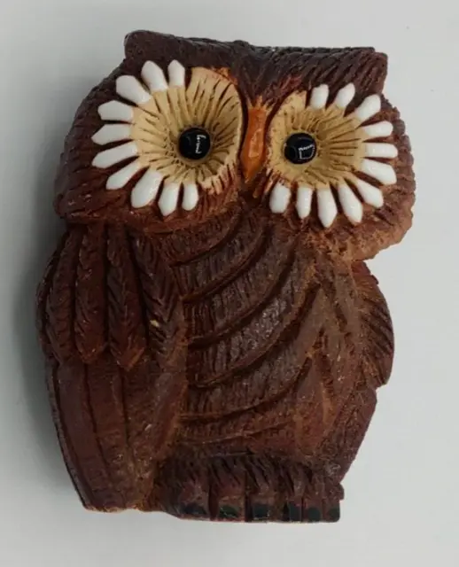 Artesania Rinconada #58 Owl Clay Figurine Brown Retired