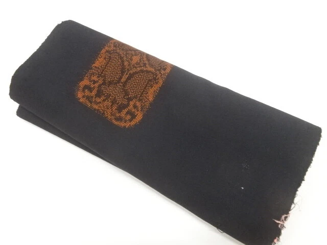 6643076: Japanese Kimono / Antique Araihari For Kimono / Woven Abstract Pattern