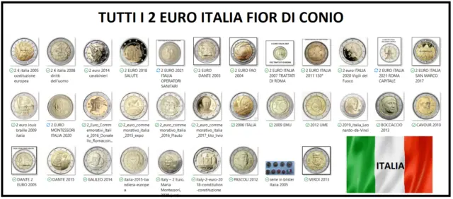 2 Euro Italia Giro Completo Fdc - Scegli Le Tue Monete E Paghi 1 Sola Spedizione