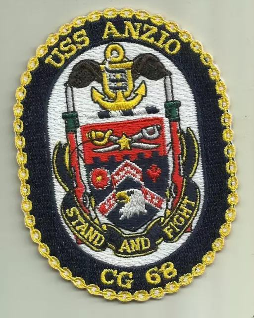 Uss Anzio Cg 68 U.s.navy Patch Warship Guided Missile Cruiser Soldier Usa Sailor